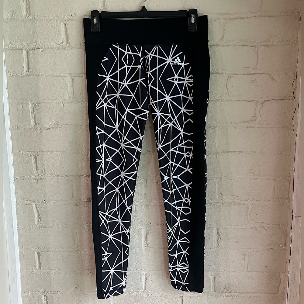 Adidas size small black and white workout athletic adidas leggings